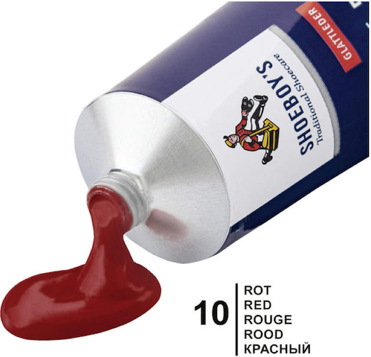 Shoeboy's Ledercreme 75ml 10 Rote Lederfärbecreme Tube Schwamm Rot
