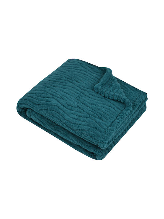 S-f Columbia Κουβέρτα Fleece Καναπέ 130x160εκ. Petrole