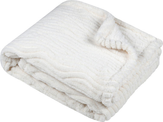 S-f Columbia Σετ Κουβέρτα Fleece Καναπέ 130x160εκ. Ecru