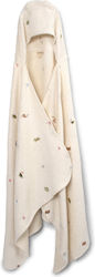 Filibabba Embroidered Hooded Towel Dinosaur Beach White 12-60 M