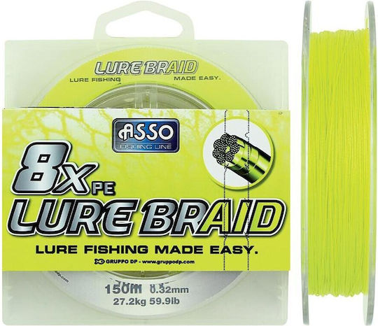 Asso 8xpe Lure Braid 0.12mm 150m 8.3kg Yellow