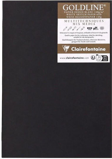 Clairefontaine Sketch Pad Goldline 20 Sheets A5 14.8x21cm 140g