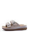 Women's Flat Sandals in Beige Color