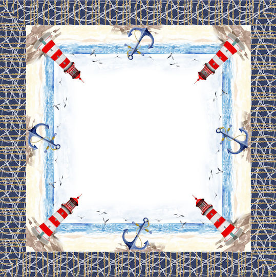 To megalo pazari Tablecloth Linen with Embroidery Linen 140x180cm
