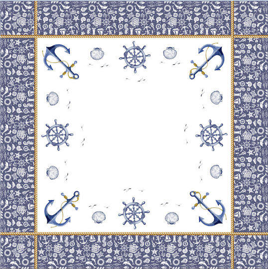 To megalo pazari Tablecloth Linen with Embroidery Linen 140x180cm