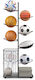 Costway 7-Tier Ball Storage Rack with Removable Hanging Rods & Storage Basket 59 X 24 X 147 Cm Black Fh10109