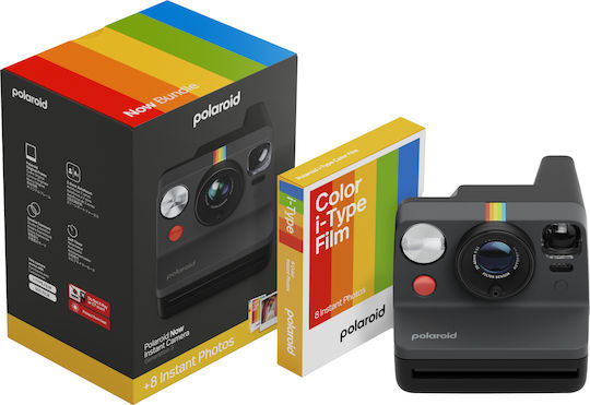 Polaroid Now Gen 3 Instant Фотоапарат + 8 Филма Черен