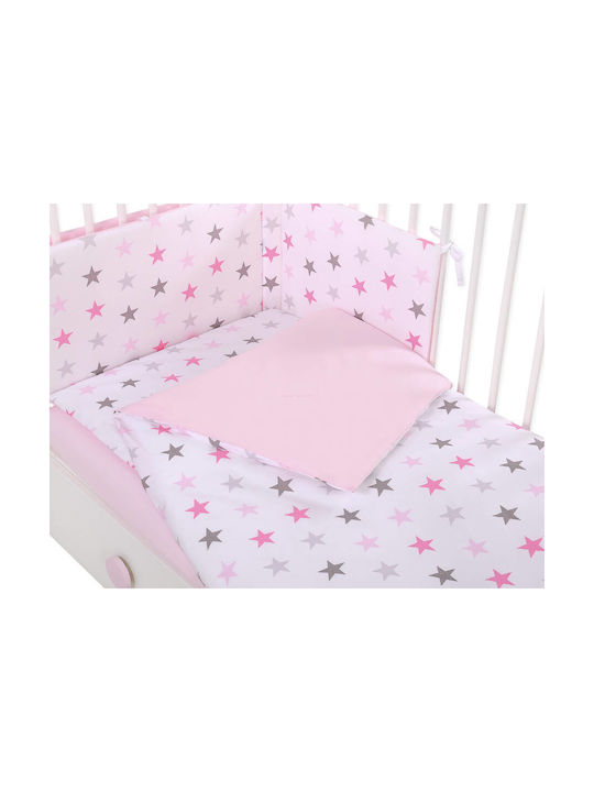 Bobono Conținut set Husă de pilotă pentru copii Single cu față de pernă Gray-pink 100x135cm