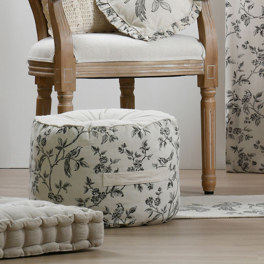 Pouf Φ40x30 S-f Clarine Off White C8d445001 Φ40x30