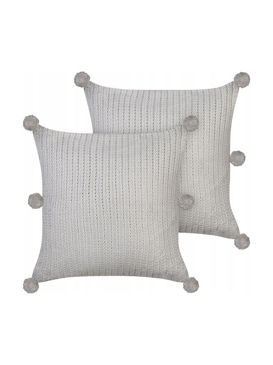 Set 2 Baumwoll-Zierkissen Grau Ocotea 45 X 45 Cm Lumarko