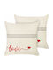 Set 2 Cushions Embroidered Cotton Beige Plumeria 45 X 45 Cm Lumarko