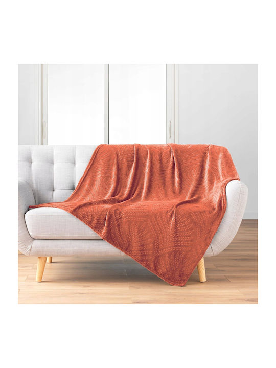 Douceur d'Intérieur Fleesedecke Couch 125x150cm Orange
