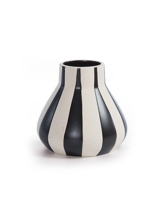 Dekorative Keramikvase Nef-nef Homeware Platense Schwarz 15,5x14,2