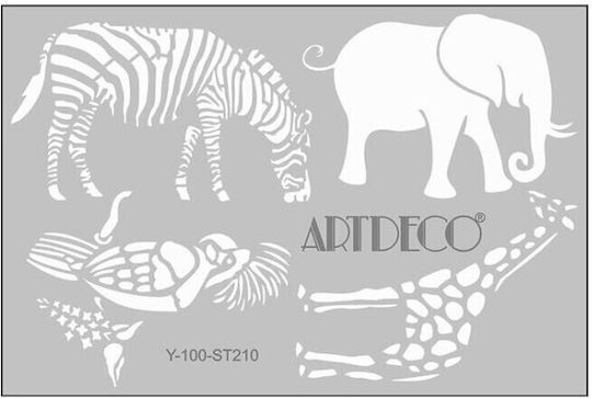 Stencil Artdeco A4 21x29.7cm Animal Planet 210