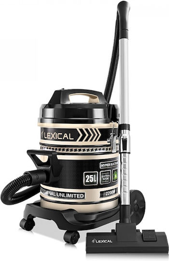 Lexical Wet Dry Vacuum 2200W With Stainless Steel Drum 25L Beige
