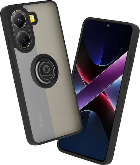 Techsuit Glinth Umschlag Rückseite Silikon Schwarz (Poco X7 Pro)