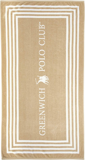 Greenwich Polo Club Beach Towel Cotton Black 170x90cm.