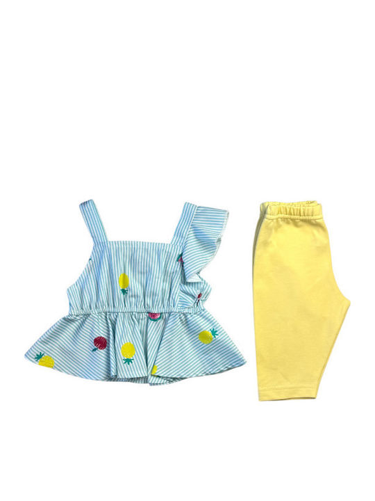 Kids' Set with Leggings Summer 2pcs Mint Green, Yellow