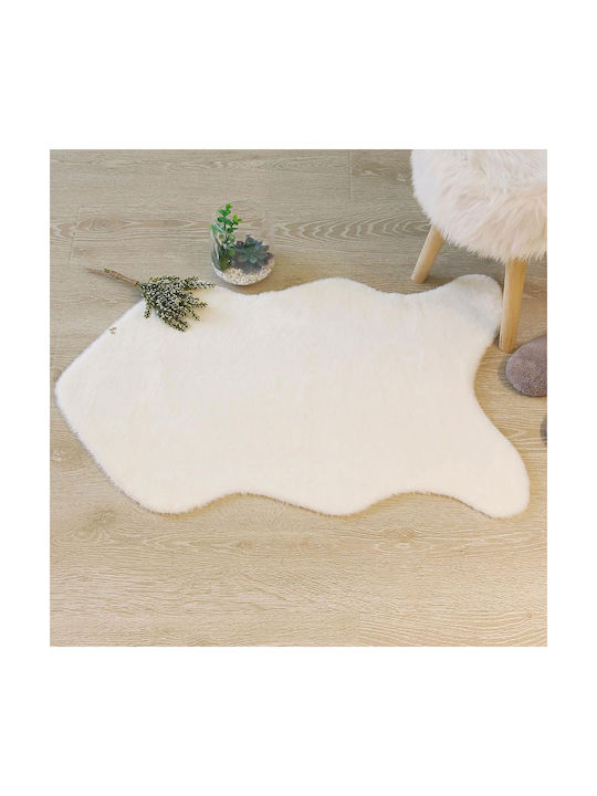 Χαλί Ορθογώνιο Γούνινο Ivory 60x90cm