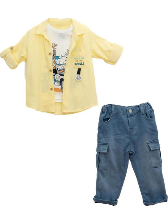 Restart Kids' Set with Pants Summer 3pcs Yellow