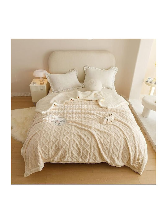 Pucioasa Κουβέρτα Fleece Διπλή με Κρόσσια 200x2...