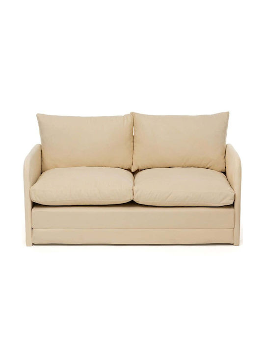 Saga Two-Seater Couch Bed Cream 148x70x66 cm