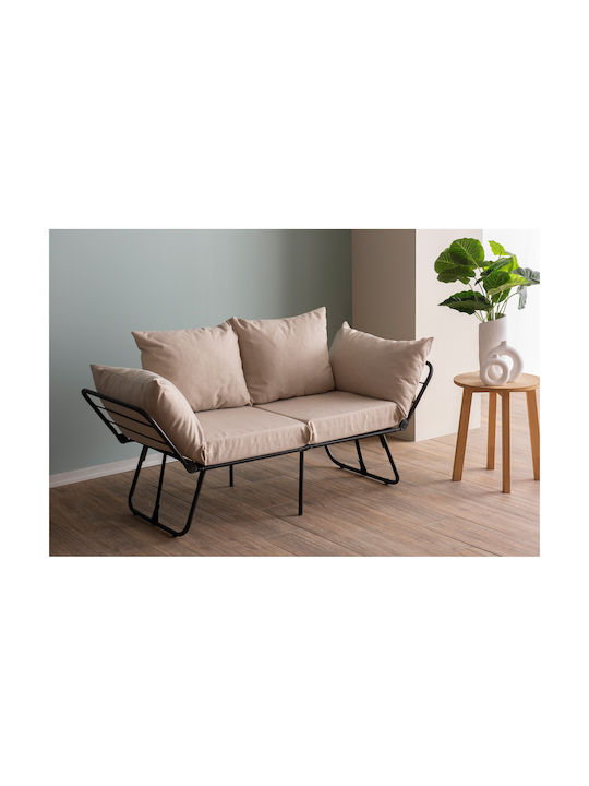 Viper Two-Seater Couch Bed Cream 150x60x78 cm