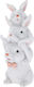 Easter Decorative Bunny Pyramid White 6x6x13cm