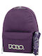 Polo Original Scarf Σχολική Τσάντα Πλάτης Γυμνασίου - Λυκείου Μωβ με Θήκη για Παγούρι 20lt 2024