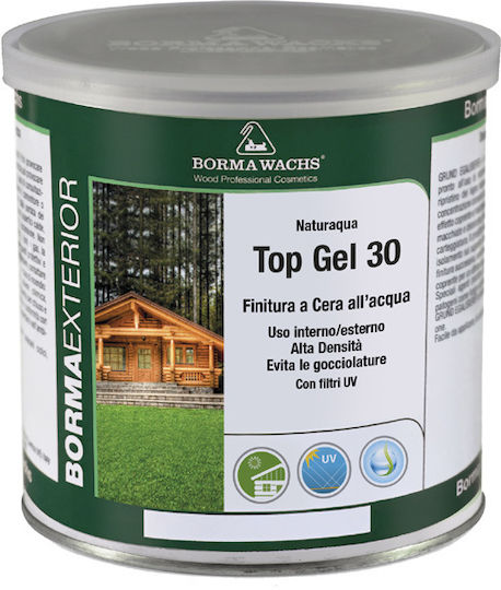 Borma Wachs Naturaqua Top Gel Wasser No08 Farblos Matt 375ml