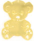 Acrylic Gold Bear 5cm X 6.5cm 0529051 12 Pieces