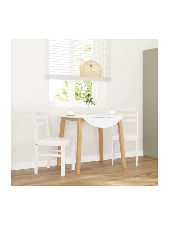 Dining Room Wooden Chair White 40.5x49x84.5cm 2pcs