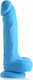 Curve Toys Glass Dildo with Scrotum Light Blue 18cm