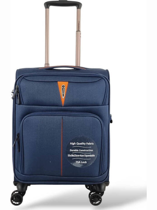 Diplomat Small The Venice Collection Βαλίτσα Ταξιδίου Καμπίνας Υφασμάτινη Μπλε με 4 Ρόδες Ύψους 55εκ.