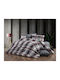 Dimcol Παπλωματοθήκη Μονή 160x240 Εκάβη 424 Grey-bordeaux