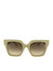 Furla Women's Sunglasses with Green Plastic Frame and Beige Gradient Lens