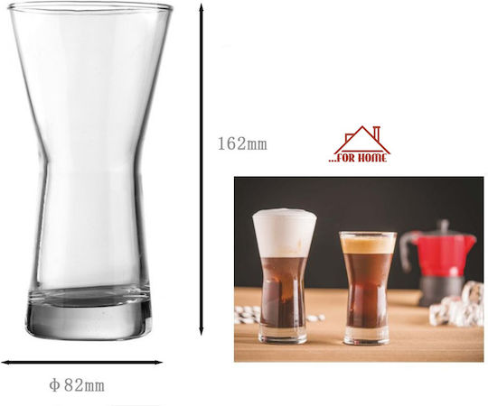 ForHome Σετ Ποτήρια Καφέ/Freddo από Γυαλί 330ml 12τμχ