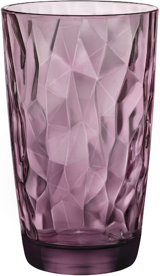 Set Gläser Wasser aus Glas in Lila Farbe 470ml 6Stück