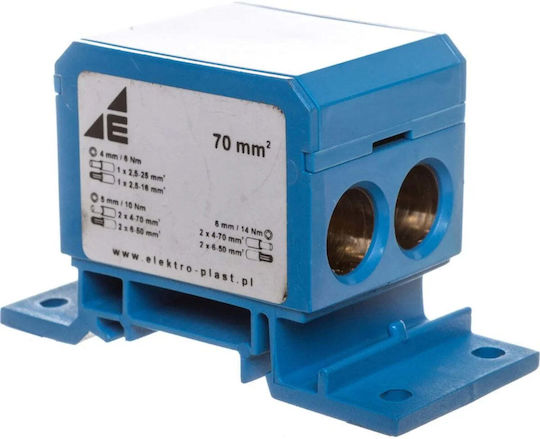 Elektro-plast Distribution Block 2x4-70mm2 + 2x4-50mm2 + 1x4-25mm2 Blue Db6-n 48.38