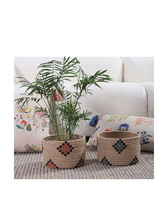 Nef-Nef Homeware Decorative Basket Wicker Beige 22x22x14cm