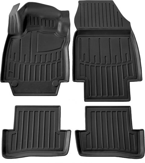 Race Axion Set of Front and Rear Mats 4pcs Tray Type for Renault Captur 2013-2019 Black