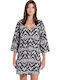 Jeannette Γυναικείο Beachdress Φόρεμα Viscose Relaxed Fit 8086black