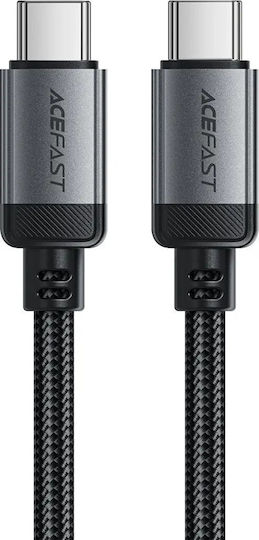 Acefast Braided USB 2.0 Cable USB-C male - USB-C 60W Μαύρο 1.2m C20-03
