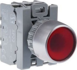 Buton Acoperit Spamel 1-comutator Roșu 230v AC LED Sp22-klc-01-230-led-ac