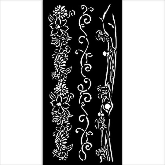 Thick Stencil Stamperia 12x25cm Hidden Grove 3 Borders