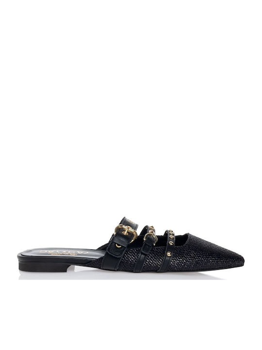 Sante Flat Mules σε Μαύρο Χρώμα