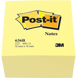 Post-it Αυτοκόλλητα Χαρτάκια σε Κύβο Κίτρινα 7.6x7.6εκ.
