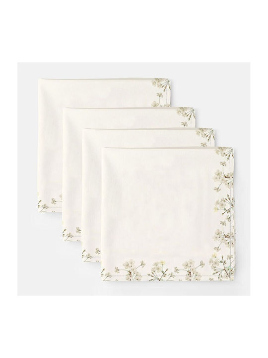 Cotton Club Πετσέτα Φαγητού Βαμβακερή Σετ 4τμχ Apple Blossom 45x45εκ.