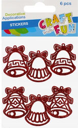 Set Ornamente de Crăciun pentru Brad Clopote Roșii 6 Bucăți