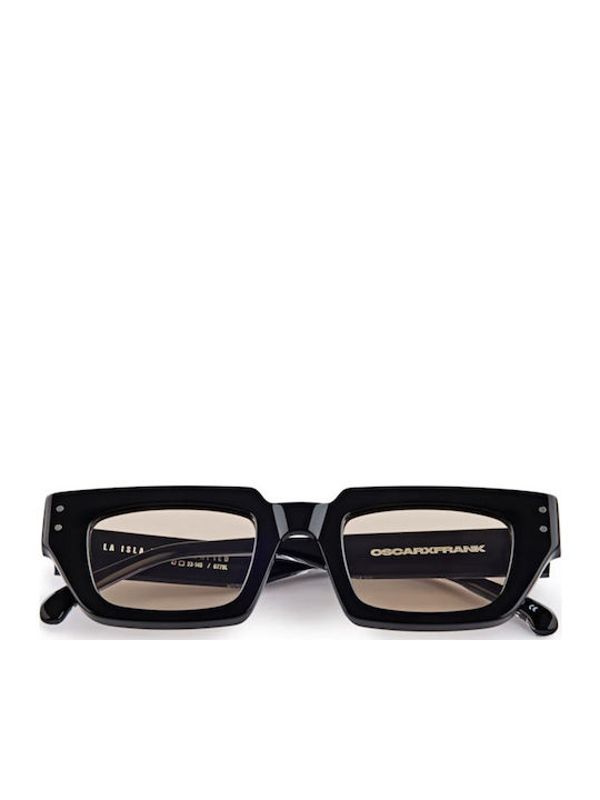 Oscar & Frank Oxf La Sunglasses Μαύρα with Acetate Frame & Brown Lens